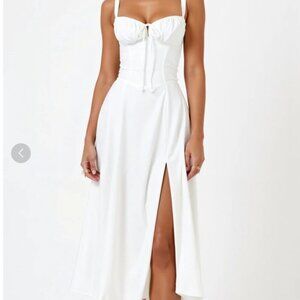 Rosa Mae Jade Lace Up Midi Dress